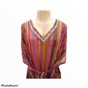Brown Swimsuit Cover Up With Bling L